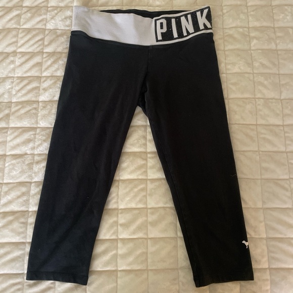 Victoria's Secret Pants - Vintage PINK Victorias Secret Cotton Fold-Over CAPRI Leggings
